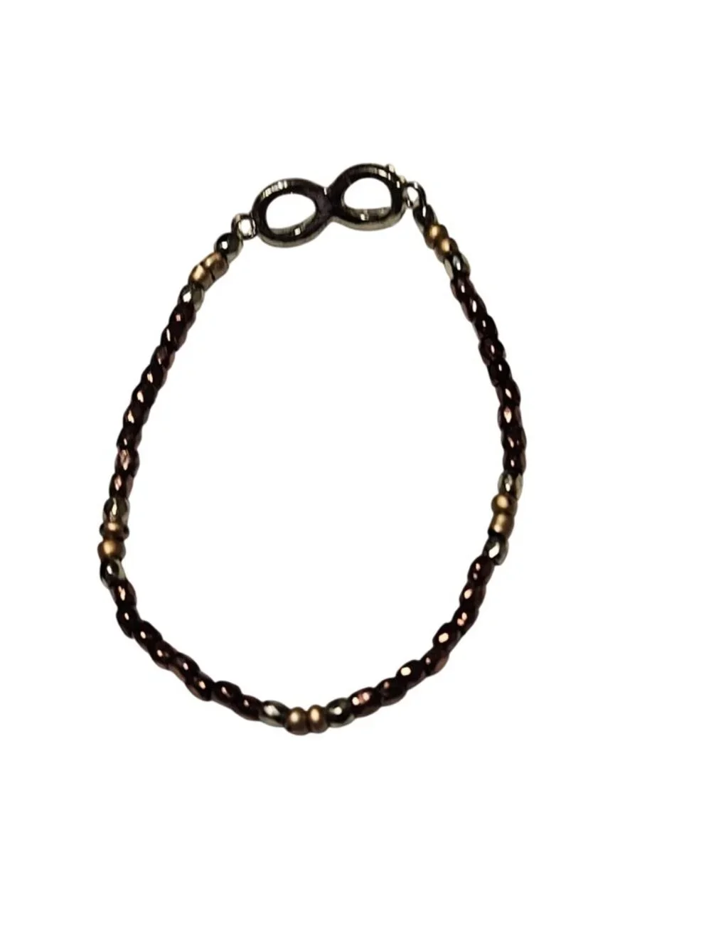 Infinity Bracelet Rhinestone Accent Beaded Classic Minimalist Fashion Jewelry